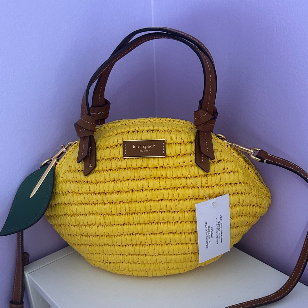 Nwt Kate spade lemon drop straw lemon crossbody bag - Picture 7 of 13